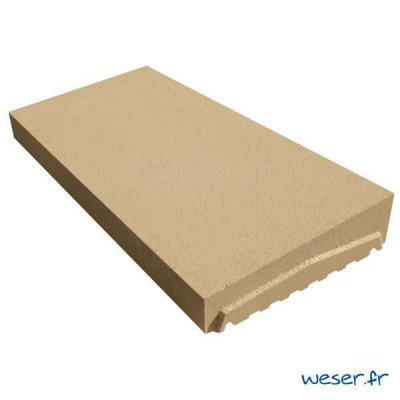 Chaperon de mur Optipose 1 pente ton pierre 49 x 23 x 4/6 cm WESER