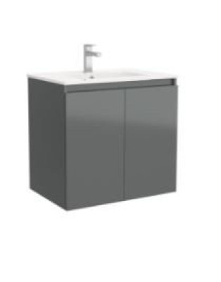Meuble suspendu 2 portes gris Laqué 70 cm