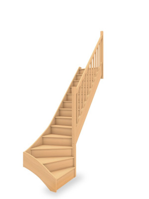 Escalier bois tournant bas hauteur max 2920mm