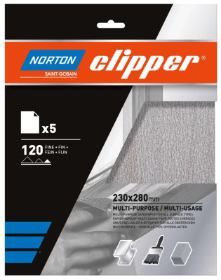 Feuilles Corindon 230 x 280 mm A213 GR.120-Par 5 NORTON-CLIPPER