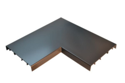 Angle 90° Odemur plat aluminium anthracite 7016 structuré 500 x 500 mm LIMAT