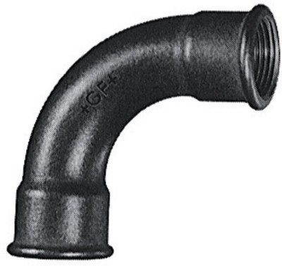 Courbe 90° 2 fonte malléable femelle-femelle noir 20 x 27 mm ATUSA