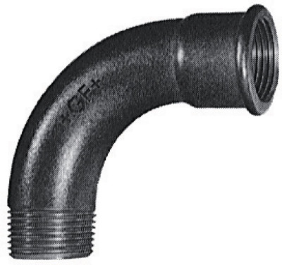 Courbe 90° 1 fonte malléable male-femelle noir 33 x 42 mm ATUSA