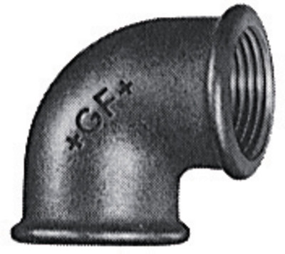 Coude 90° 90 fonte malléable femelle-femelle noir 50 x 60 mm ATUSA