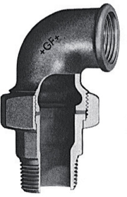 Coude union 98 fonte malléable mâle-femelle noir 20 x 27 mm ATUSA