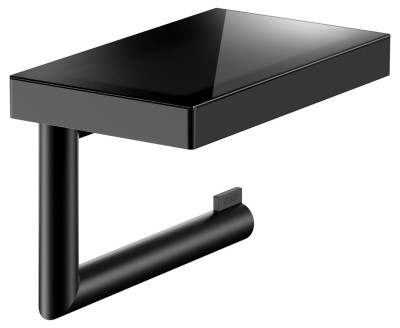 Porte-papier avec tablette en verre noir KEUCO