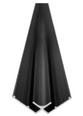 Profilé d'angle extérieur noir avec panneaux Prepanel hauteur 2100 mm ROTH