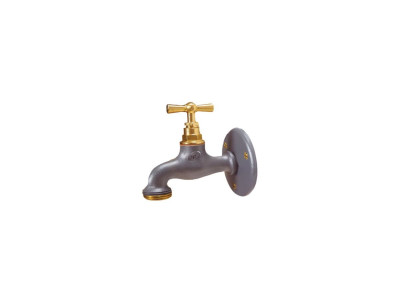 Robinet d'arrosage 15 x 21-20 x 27 + applique mâle-femelle coloris gris anthracite 15 x 21 mm GRK