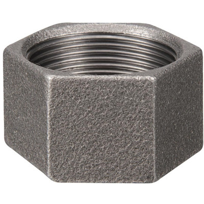 Bouchon hexagonal 300 fonte malléable noir femelle 50 x 60 SFERACO