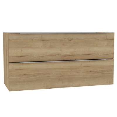 Meuble sous vasque Plénitude Chêne raphia L120 cm 2 tiroirs P46 cm
