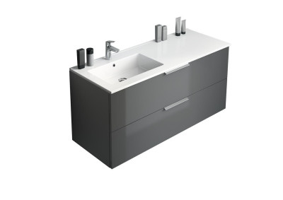 Plan vasque CeramLigne gauche finition blanc brillant P.48 x L.121 cm DELPHA