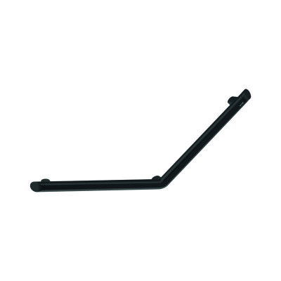 Barre d'appui coudée à 135° Be-Line PMR 3 points de fixation aluminium noir mat diamètre 35 mm 400 x 400 mm DELABIE