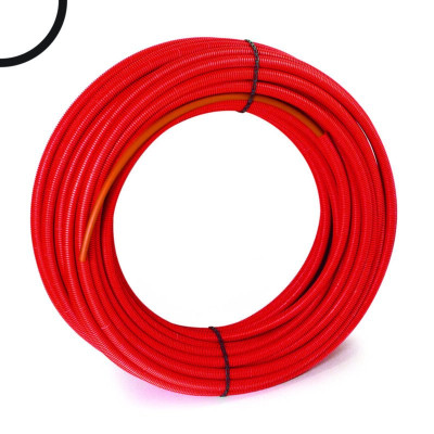 Tube PER prégainé rouge diamètre 25 mm épaisseur 2,3 mm couronne 50 m ALTECH