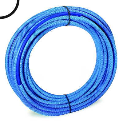 Tube PER prégainé bleu diamètre 25 mm épaisseur 2,3 mm couronne 50 m ALTECH