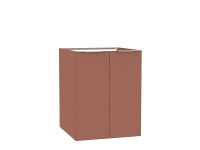 Meuble pour lave linge Plénitude Sans top Terracotta hauteur 86 cm largeur 70 cm profondeur 70 cm