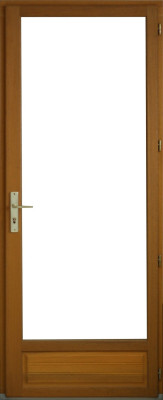 Porte fenêtre Bois 1 Vantail H215 x L90 Tirant Droite Côtes Tableau + poignée et Barillet (ref 01245F924)