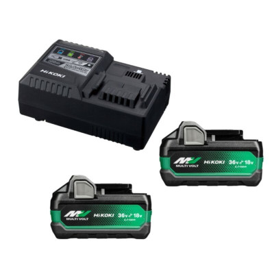 Kit 2 batteries 36 V 2,5 Ah MV BSL36A18X + chargeur rapide 14,4 V-18 V HIKOKI