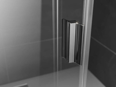 Paroi de douche MELINA SPACE porte coulissante pendulaire 2 éléments à gauche, verre clair traité anticalcaire profilé argent poli 100 x  h.200 cm ROTH