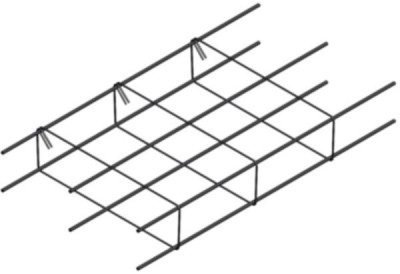 Armature semelle de fondation renforcée F68 6HA8 longueur 6 m tiges diamètre 8 mm côtés 35 x 15 cm cadre HA 5 espacement 30 cm FIMUREX