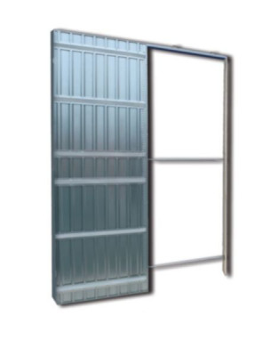 Châssis Scrignotech plaque de plâtre avec amortisseur de fin de course + kit de finition Koto 60x203 cm pour cloison finie 100 mm SCRIGNO