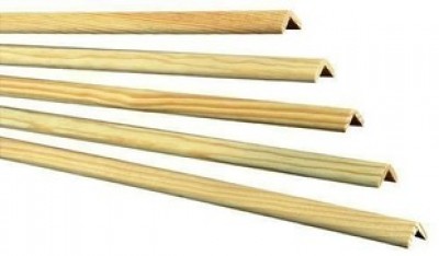 Baguette d'angle en pin des landes 27x27x2400mm