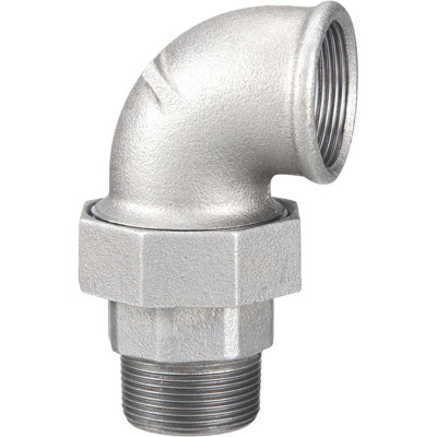 Coude union à joint conique fonte malléable galvanisée mâle-femelle 98G 26 x 34 mm SFERACO