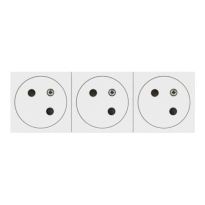 Triple prise de courant Mosaic 2P+T Surf Link 6 modules composable blanc 135 x 40 x 45 mm LEGRAND