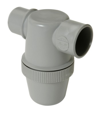 Siphon de lavabo à coller gris avec entrée horizontale diamètre 32mm NICOLL RACCORDS & PLASTIQUES