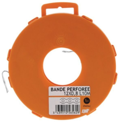 Bande Perforée métallique pour fixation de gaines 17 x 0.8 mm bobine de 10 m SPIT