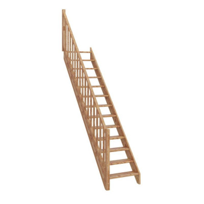 Escalier fuseau bois gauche Kino droit hêtre colis 2 poteaux 