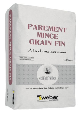 Enduit parement mince grain fin 005 pierre rosée 005 sac de 25 kg WEBER