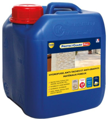 Protection Protecguard Pro hydrofuge oléofuge anti-taches et anti-graffitis 2 litres GUARD INDUSTRIE