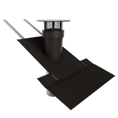 Ventelia 15-25° tuile universelle - Lisse - Kit Etanchéité - noir  POUJOULAT