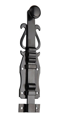 Verrou 280 à plaquer rustique noir 220 mm + gâche MAP MAP-280RN220