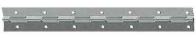 Charnière piano à nœud roulé percée fraisée dimension 1980 x 40 mm acier nickelé MONIN J542600