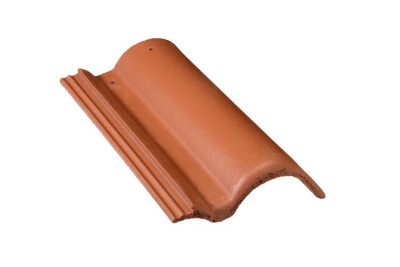 Tuile de rive ronde droite Plein Ciel béton minéral dune sable 420 x 294 x 125 mm MONIER