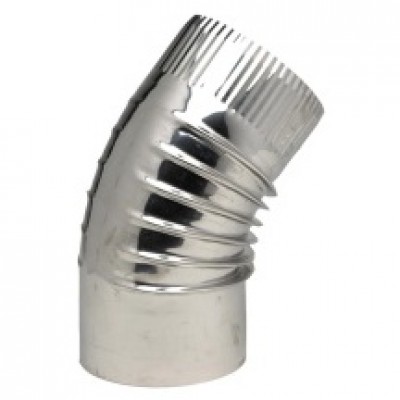 Coude inox 304 45° plissé diamètre 139mm TEN