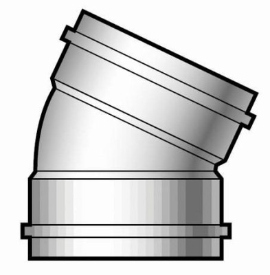 Coude SDR41 mâle-femelle à 30° - PVC gris - Ø 200 mm DYKA