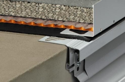 Profilé de rive Bara RWL aluminium gris métallique RAL 9006 pour bords de balcon et terrasses 55 x 2500 mm SCHLUTER SYSTEMS