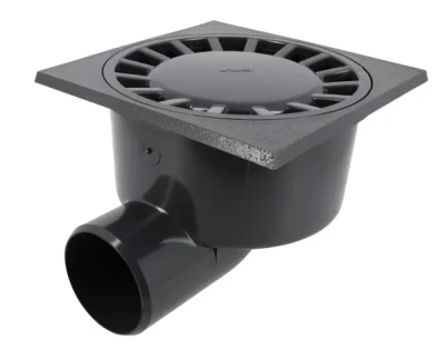 Siphon de cour sortie horizontale gris foncé 250 x 250 x 192 mm NICOLL