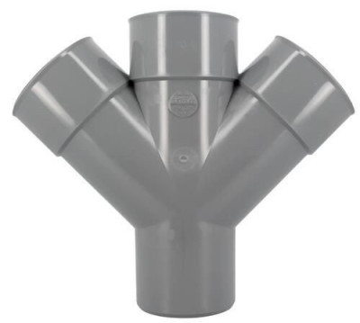 Culotte mâle femelle 45° double parallèle diamètre 100 mm NICOLL