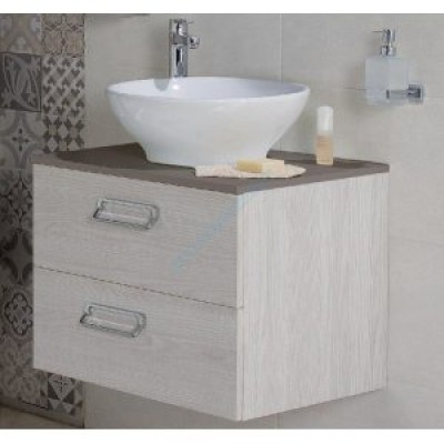 Plan 60cm pour vasque à poser taupe