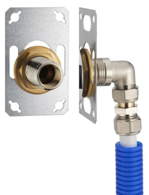 Platine simple pour tube multicouche à compression Ø 16 mm - sortie MF G3/4 G1/2 NOYON THIEBAULT