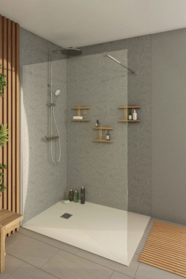 Receveur de douche Daily'C caniveau ardoise beige 120 x 90