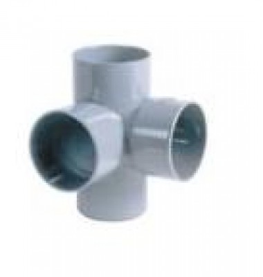 Culotte mâle femelle 87° 30 double equerre diamètre 125mm NICOLL