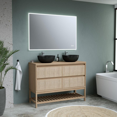 Lot de 2 façades tiroirs pour meuble sous-vasque Every Day bois cannage 120 cm
