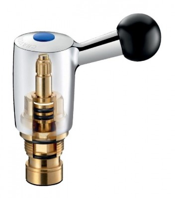 Tête 1/4 tour de robinet eau froide 15mm + manette DELABIE