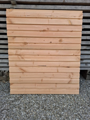 Bardage Douglas raboté profil doubles ventelles déclassé choix B 27 x 130 x 4000 mm
