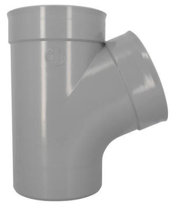 Culotte simple PVC mâle-femelle 67°30 gris diamètre 200 mm 400 x 210 mm NICOLL