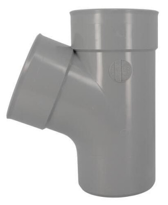 Culotte simple mâle-femelle 67°30 gris PVC diamètre 140 mm NICOLL